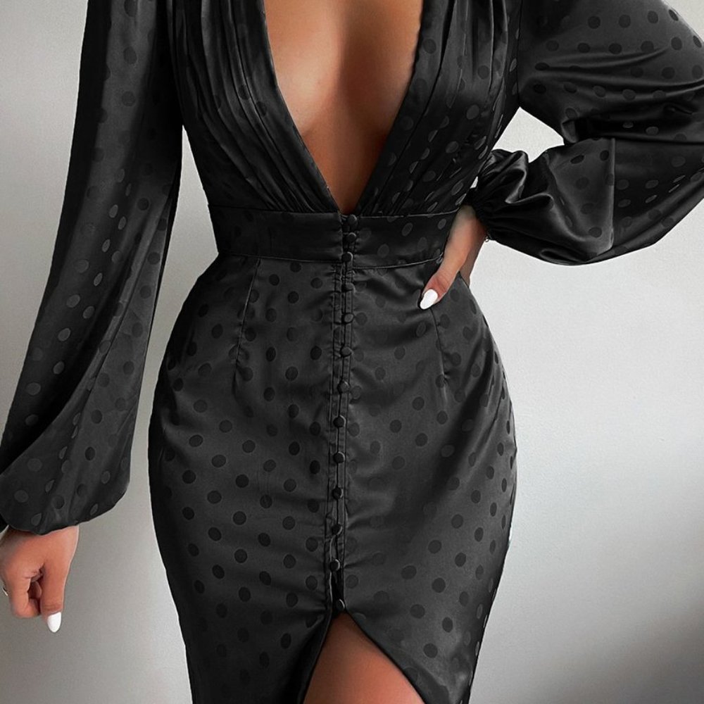 RAPTURE MIDI DRESS - BLACK